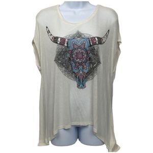 ♧ Full Tilt Cow Skull Boho Large Top